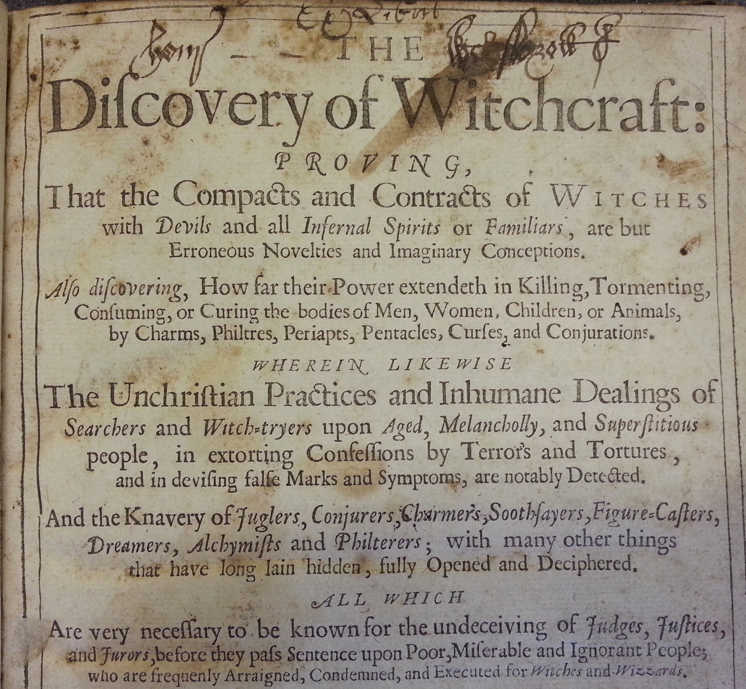 Discoverie Of Witchcraft